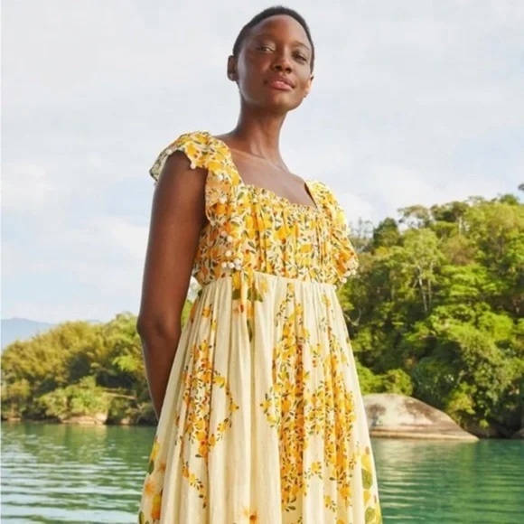 FARM Rio Off White Cashew Crossed Back Maxi Dress - Picture 2 of 15